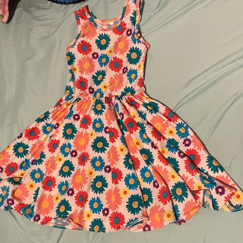 Floral Kids Dress - Pink and Multicolor